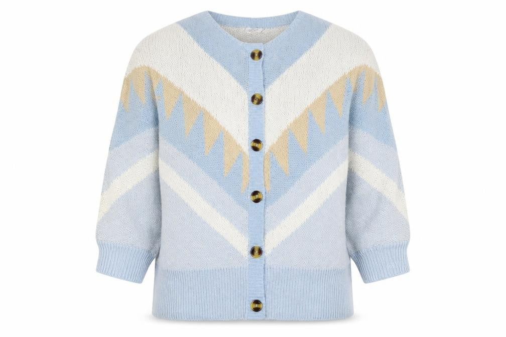 Miss Look Womens Blue  Knit Cardigan Jumper Size S