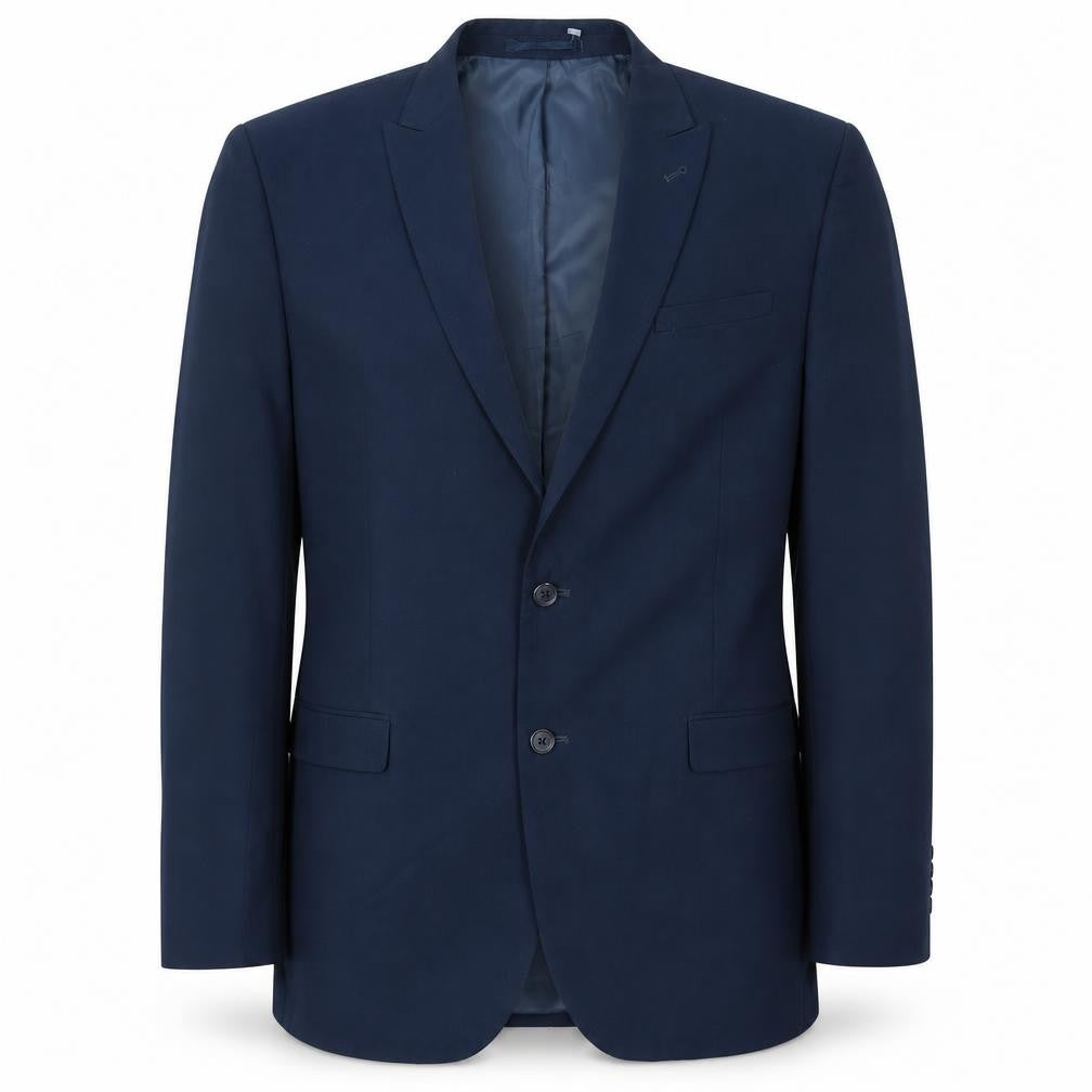 Front view of Cedarwood State men’s blue jacket blazer, size 42