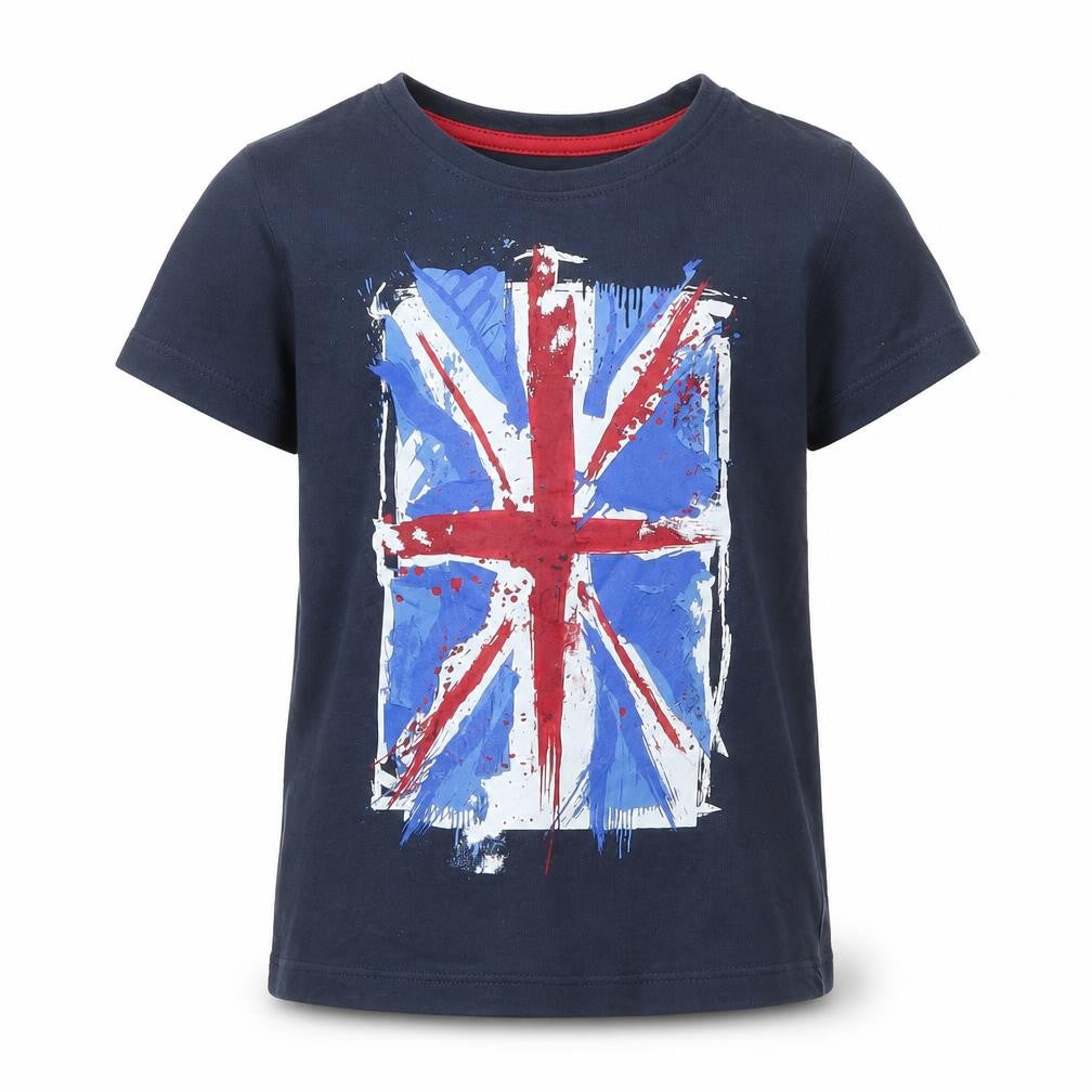Front view of Primark girls’ blue basic t-shirt, size 4-5, years
