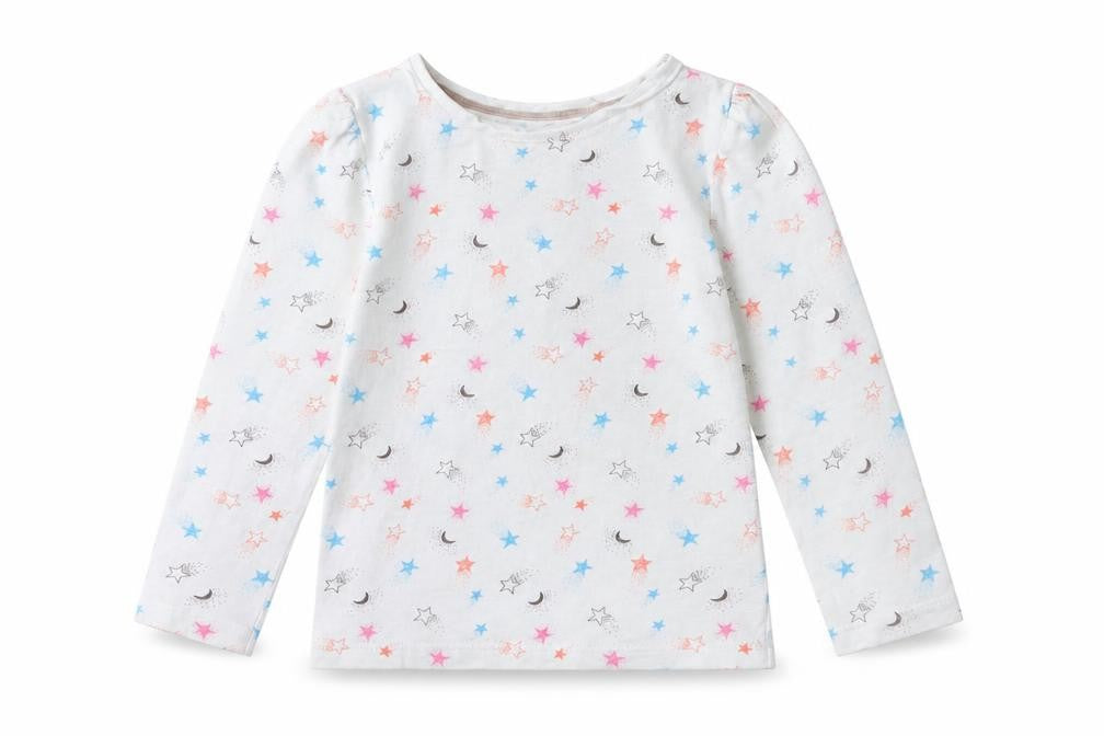Front view of M girls’ multicoloured geometric basic t-shirt, size 2-3, years