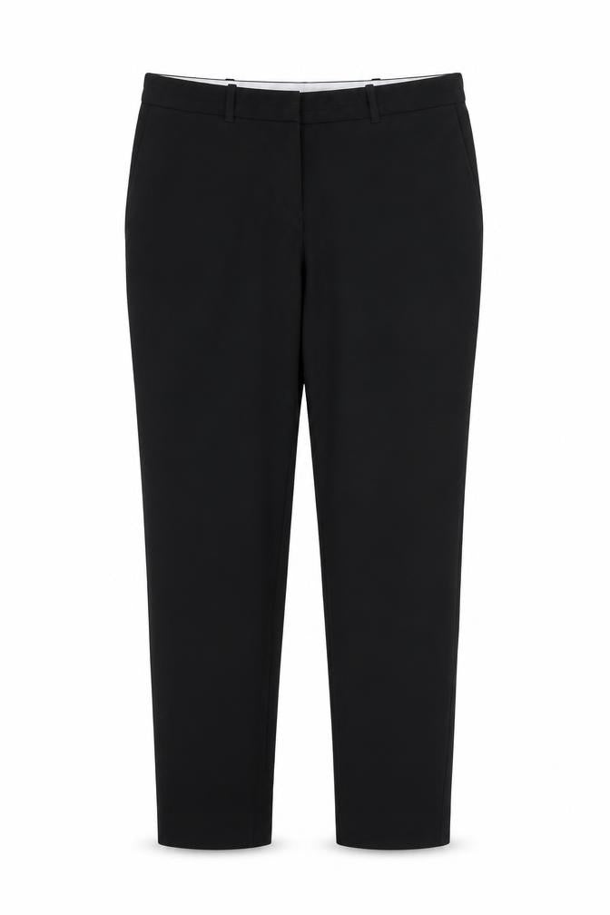 Front view of Next women’s black trousers, size UK 10, 27-inch leg