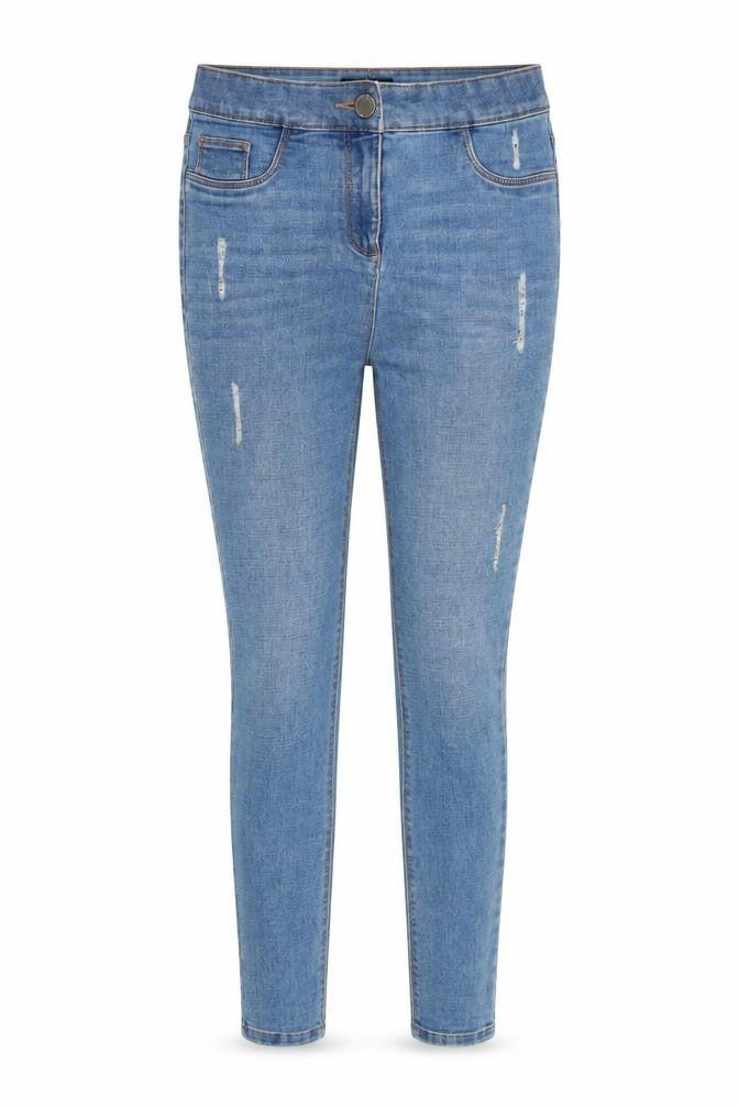 Front view of Matalan women’s blue skinny jeans, size UK 10, 27-inch leg