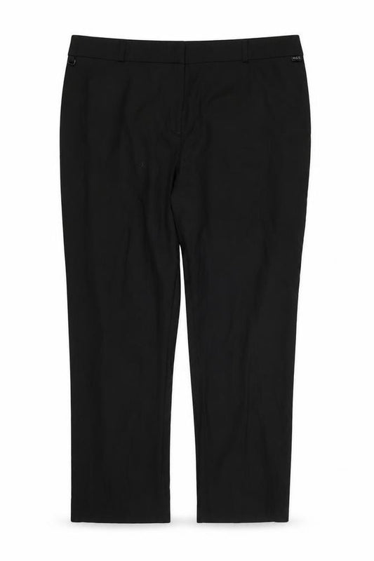 Front view of incorporatewear women’s black trousers, size UK 18, 24-inch leg