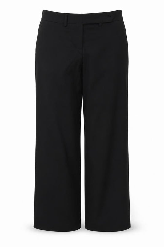 Front view of Next women’s black trousers, size UK 10, 26-inch leg