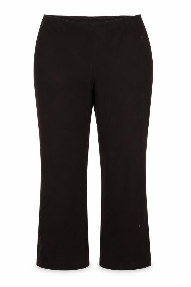 Front view of Preworn women’s brown trousers, size UK 14, 28-inch leg