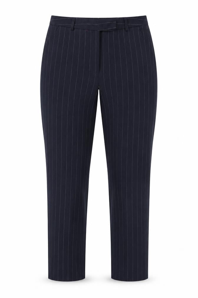 M&S Womens Blue Striped  Trousers  Size 10 L28 in