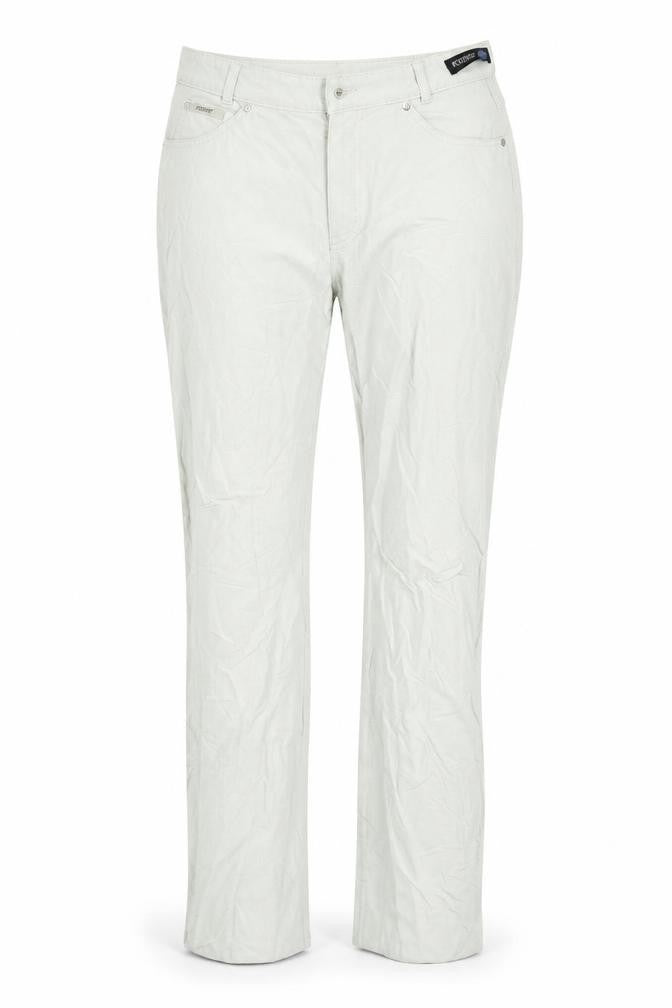 Front view of Rosner women’s ivory trousers, size UK 12, 30-inch leg