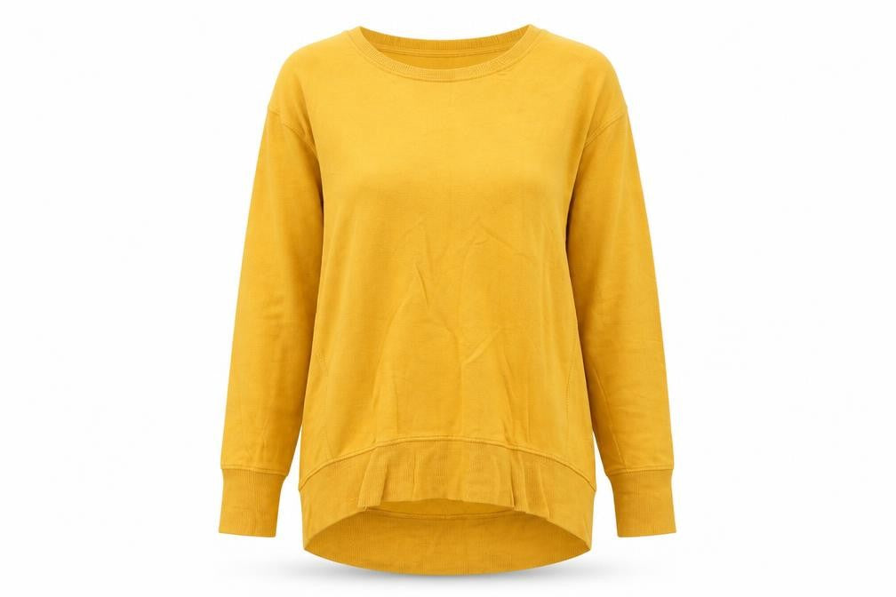 Front view of F&F women’s orange jumper, size UK 8