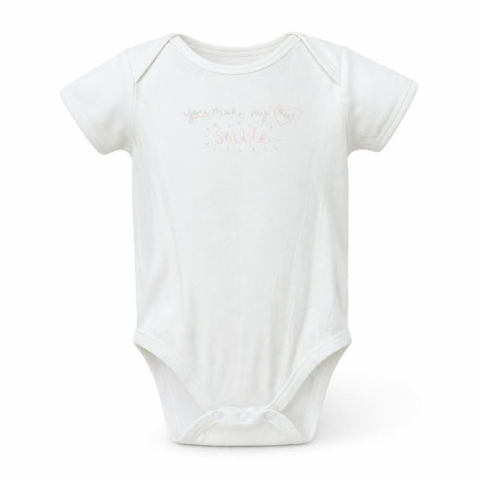 Front view of George Baby White Babygrow One-Piece, size 18-24, Months - you make my heart smile