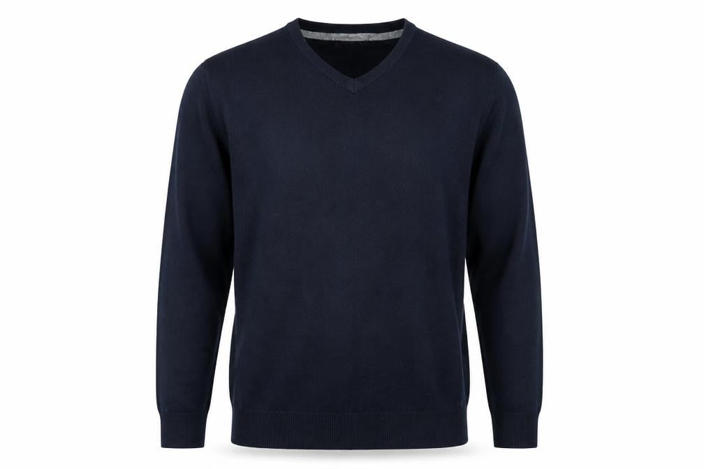 Front view of Debenhams men’s blue jumper, size L