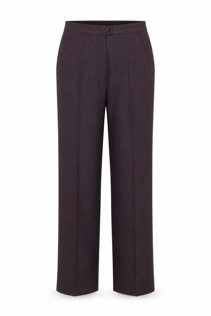 Front view of Mish Mash women’s brown trousers, size UK 12, 31-inch leg