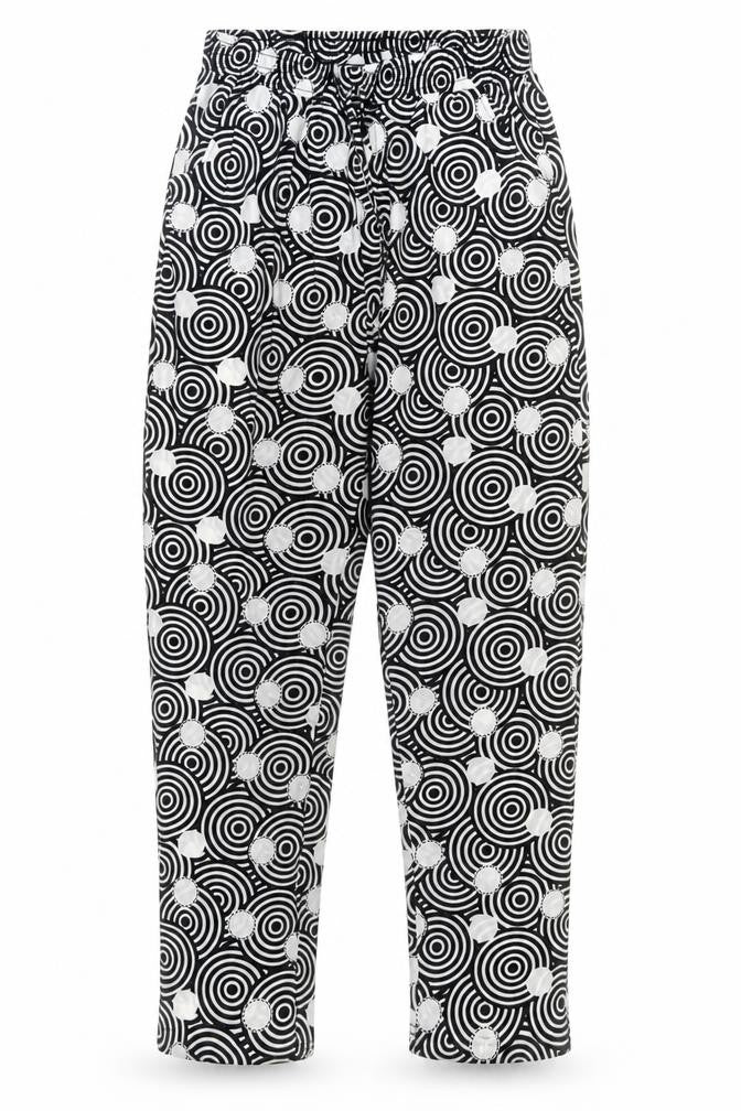Preworn Womens Black Geometric  Trousers  Size S L30 in