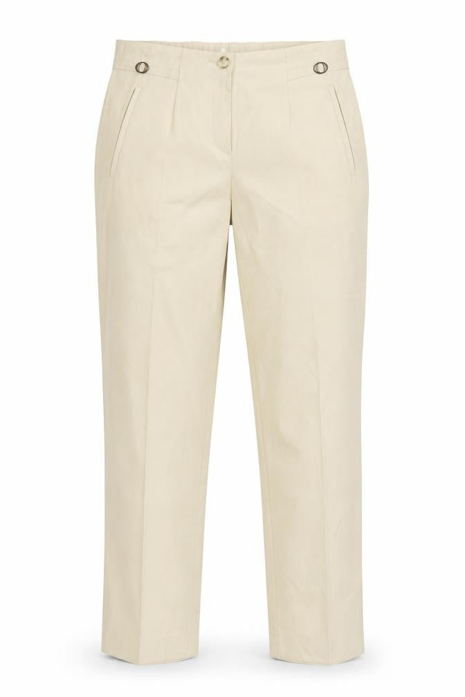 Front view of Preworn women’s yellow trousers, size M, 26-inch leg