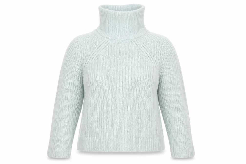 Front view of New Look women’s green jumper, size UK 12