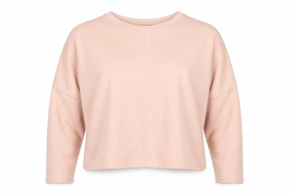 Front view of New Look women’s pink pullover sweatshirt, size UK 10