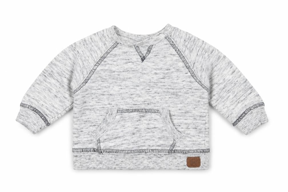 Front view of F&F boys’ grey jumper, size 0-3, months