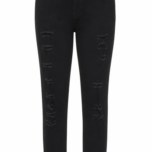 SheIn Womens Black  Denim Straight Jeans Size 10 L28 in - Torn