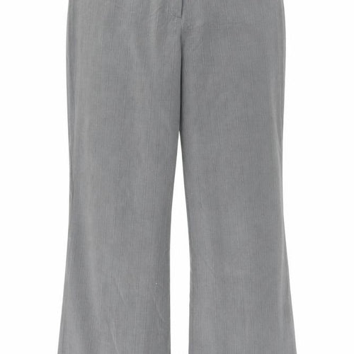 EVIE Womens Grey Striped  Trousers  Size 16 L30.5 in