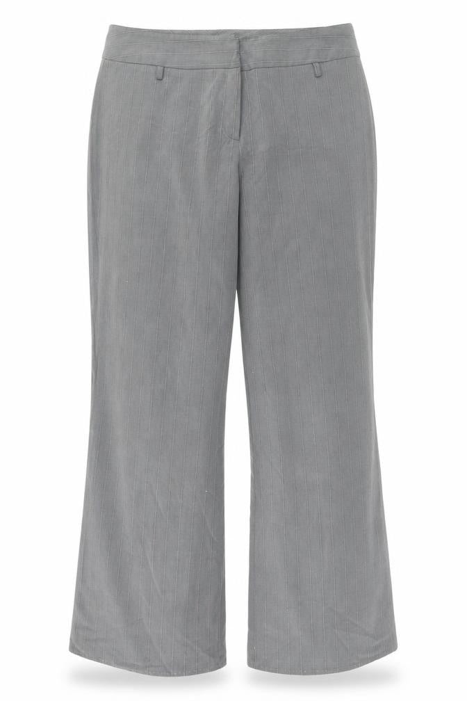 EVIE Womens Grey Striped  Trousers  Size 16 L30.5 in