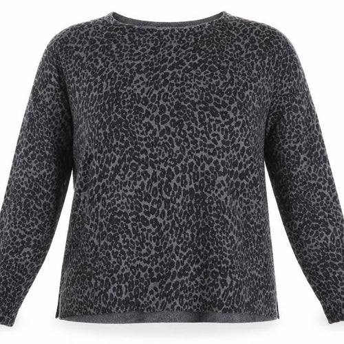 Mango Womens Grey Animal Print  Pullover Jumper Size M