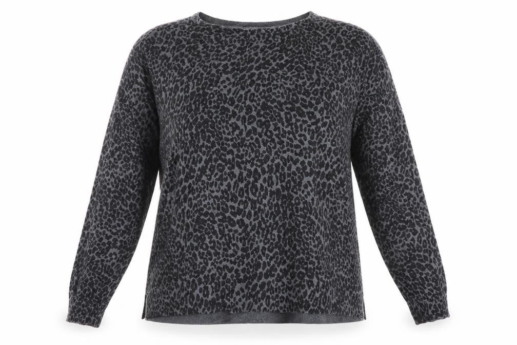 Mango Womens Grey Animal Print  Pullover Jumper Size M