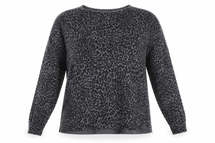 Mango Womens Grey Animal Print  Pullover Jumper Size M