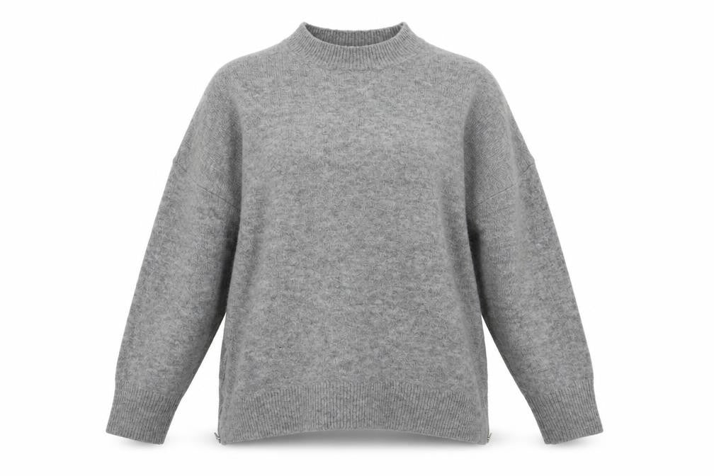 Front view of Warehouse women’s grey knit jumper, size S