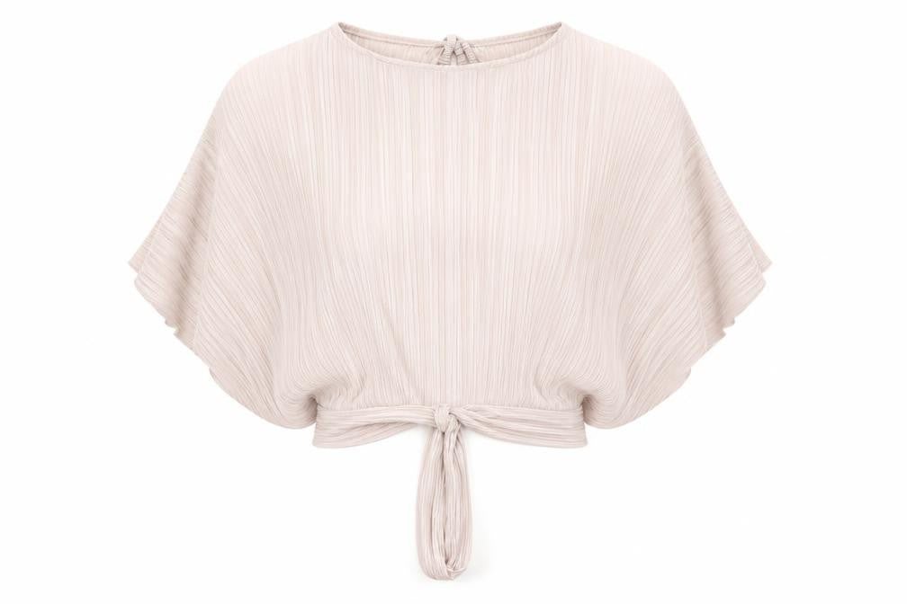 Front view of Love women’s pink satin basic blouse, size XS