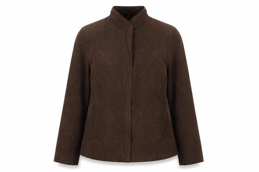 Front view of Klass women’s brown jacket, size UK 12