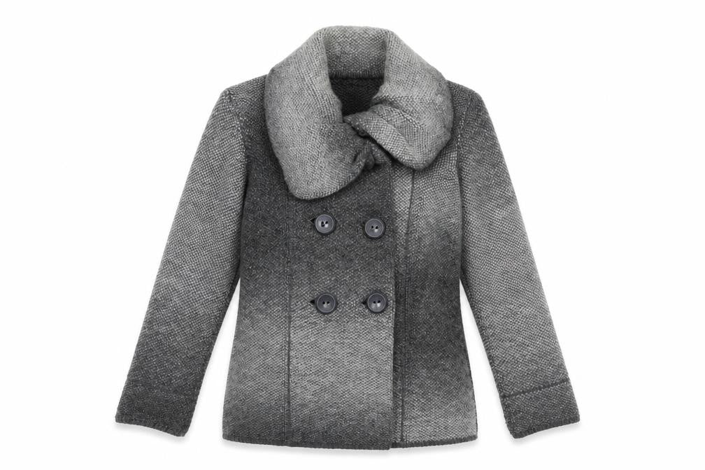 Front view of Per Una women’s grey jacket coatigan, size UK 12