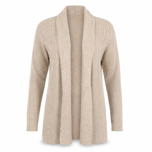 BM Collection Womens Beige  Knit Cardigan Jumper Size M