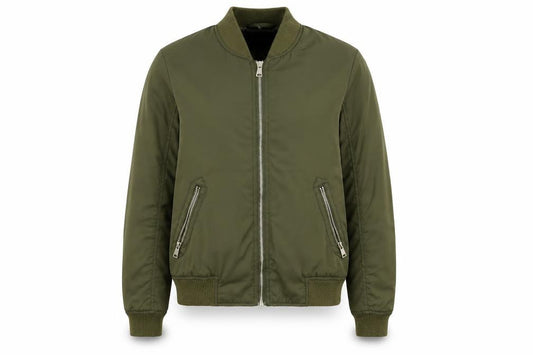 Front view of River Island women’s green jacket, size UK 6