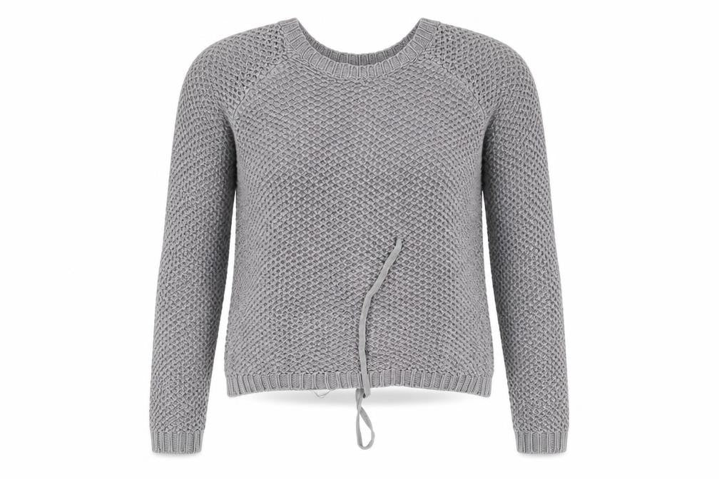 Front view of Limited women’s grey knit jumper, size UK 8