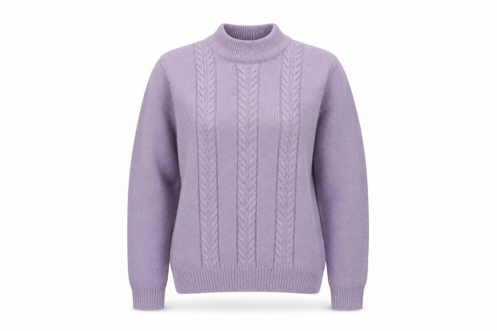 Front view of Berkertex women’s purple knit jumper, size UK 10