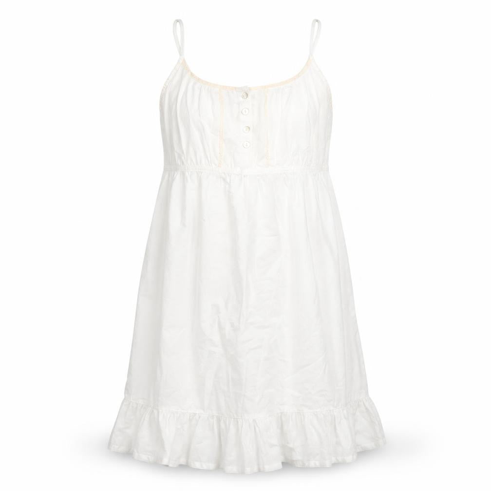 Front view of Limited women’s white polka dot basic tank, size UK 12
