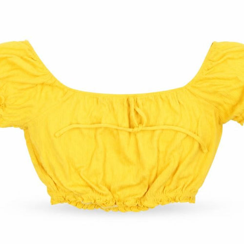 Primark Womens Yellow   Cropped T-Shirt Size XS