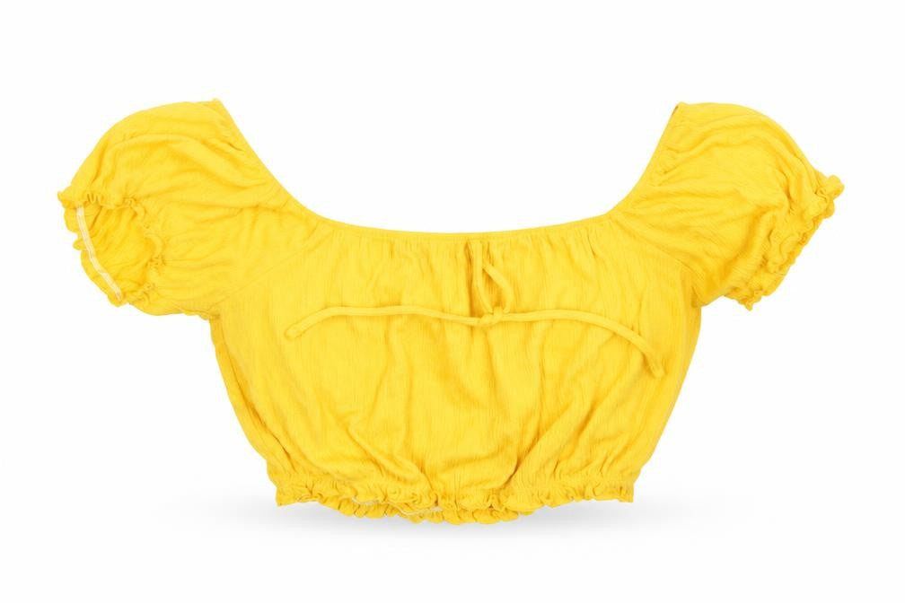 Primark Womens Yellow   Cropped T-Shirt Size XS