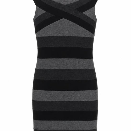 Alter London Womens Black Striped  Wrap Dress  Size 8