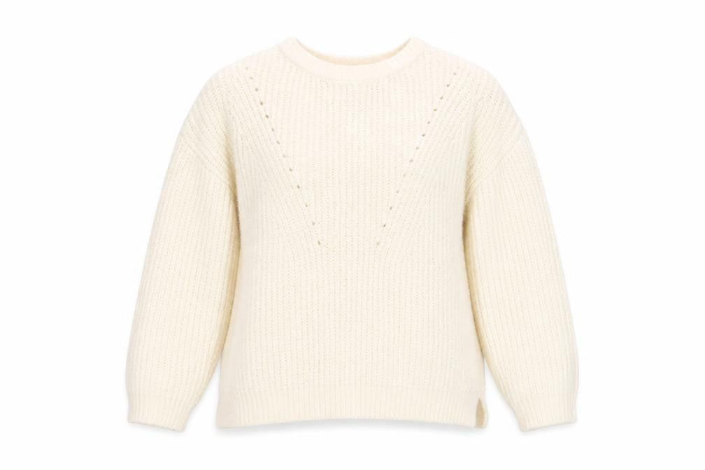 Front view of F&F women’s beige jumper, size UK 14
