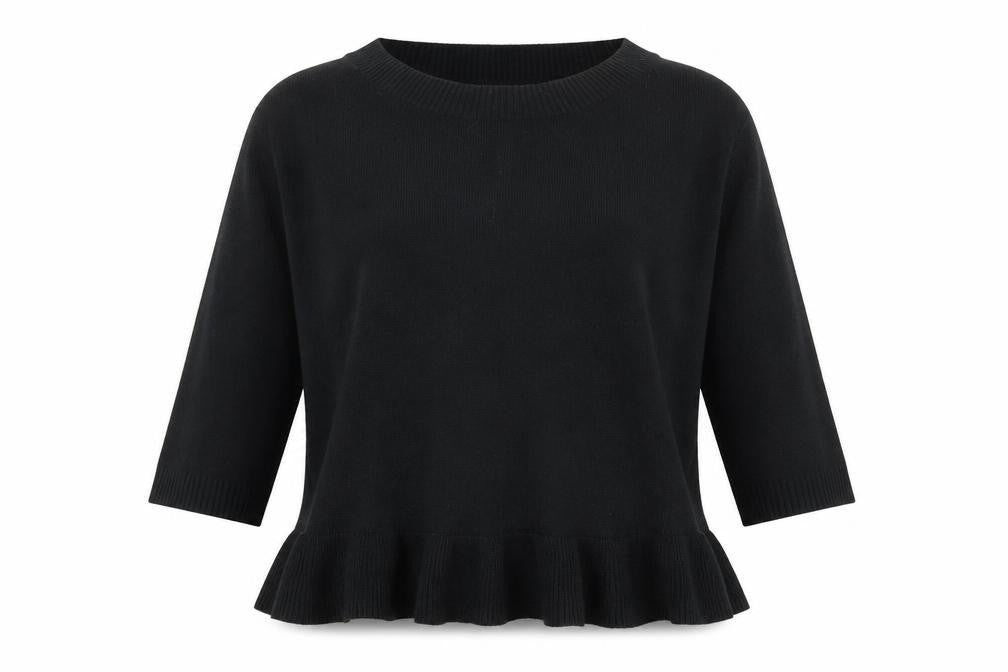 Front view of Papaya women’s black jumper, size UK 10