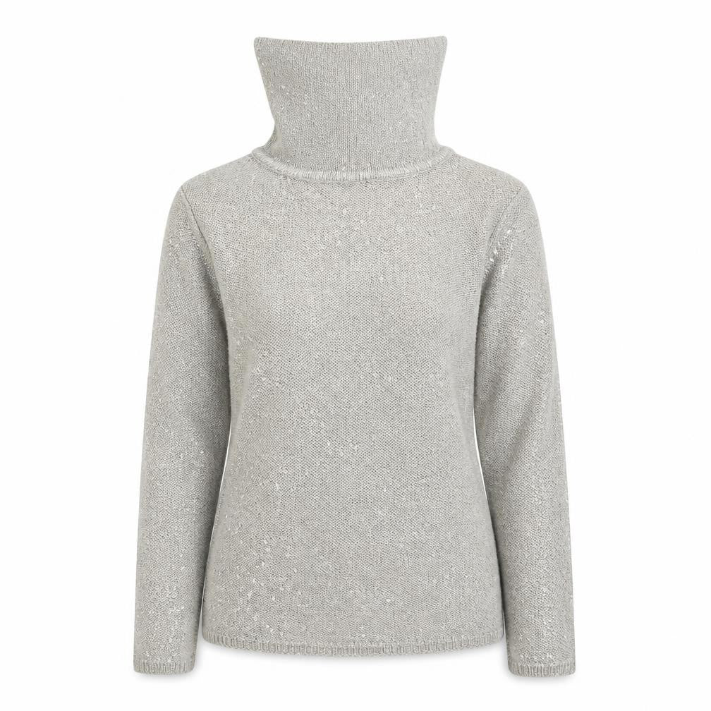 Front view of VIZ VIZ women’s gold jumper, size UK 12