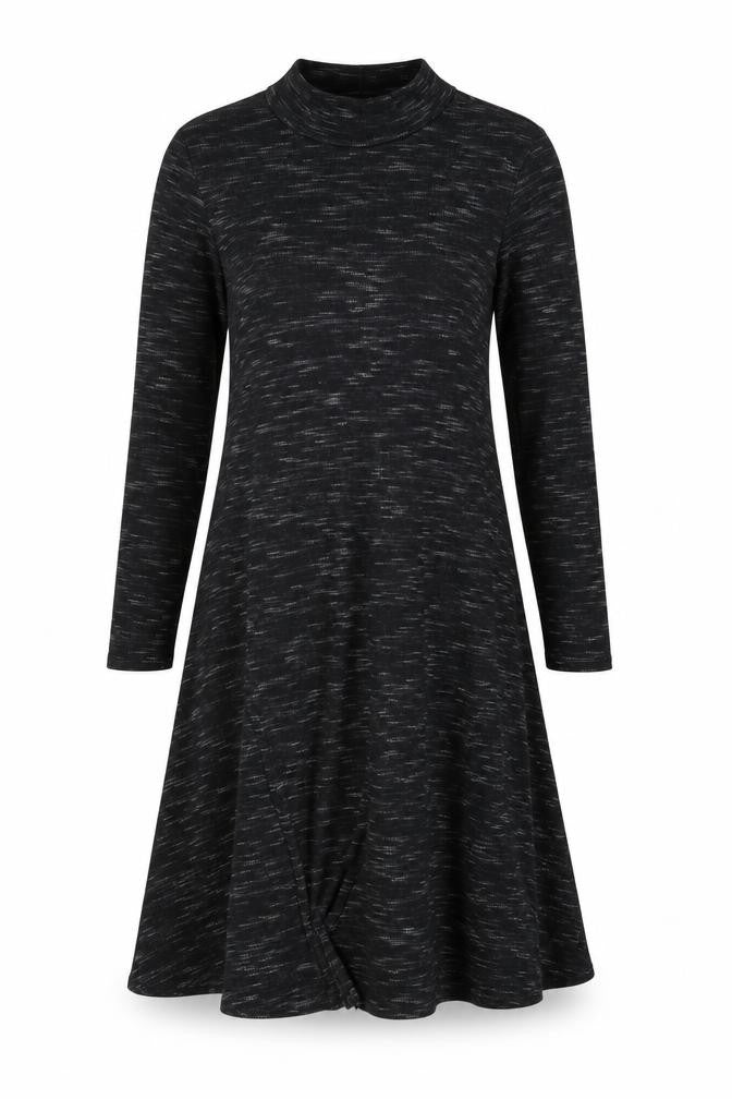 Front view of Primark women’s black geometric fit & flare, size UK 8