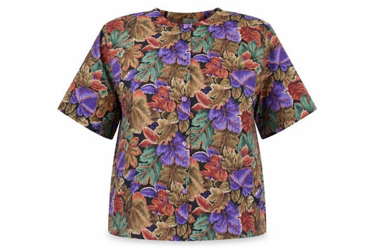 Front view of amari women’s multicoloured floral basic button-up, size UK 16