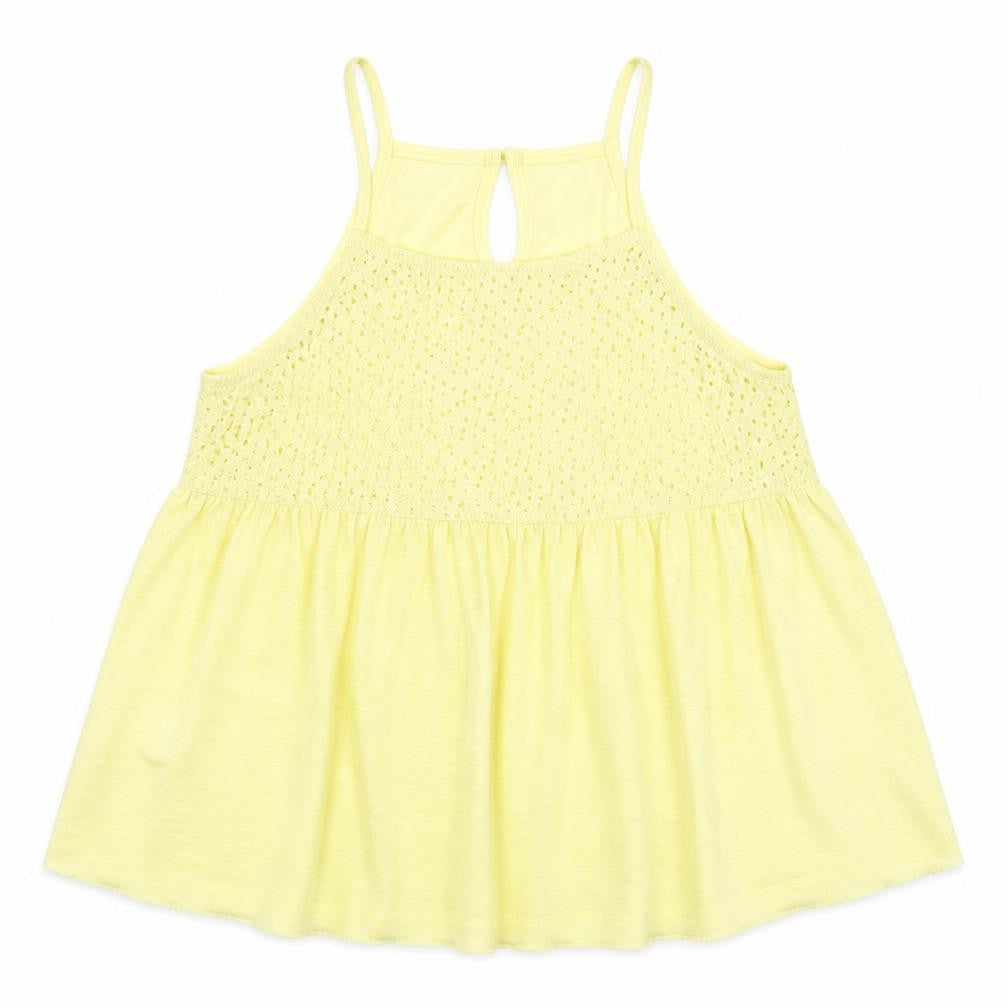 Front view of Primark women’s yellow basic tank, size S