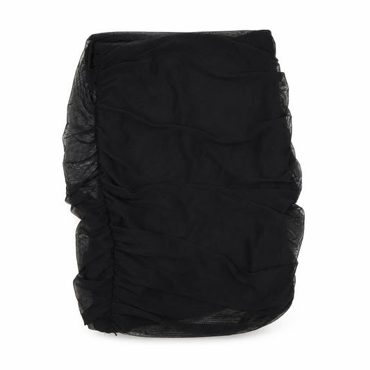 Front view of PRETTYLITTLETHING women’s black straight & pencil skirt, size UK 12