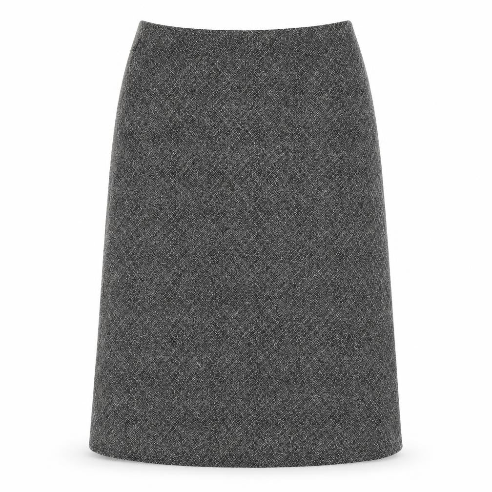 Front view of Berkertex women’s grey maxi skirt, size UK 16