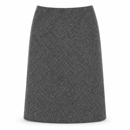 Front view of Berkertex women’s grey maxi skirt, size UK 16