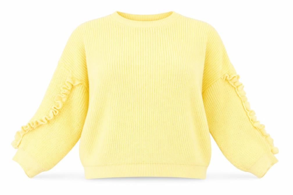 Front view of Dorothy Perkins women’s yellow jumper, size S