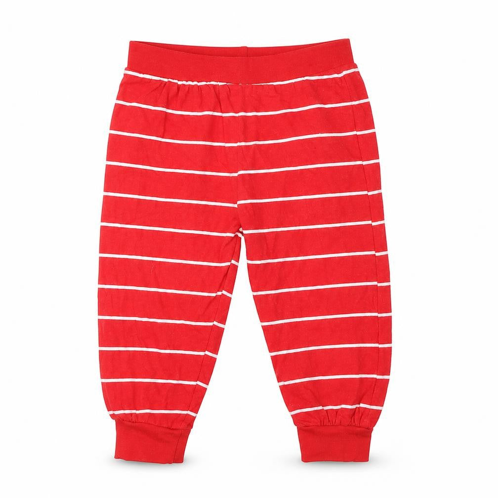Front view of Primark Baby Red Striped Cami Pyjama Pants, size 18-24, Months
