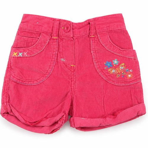 F&F Girls Pink Floral Corduroy Capri Jeans Size 18 Months